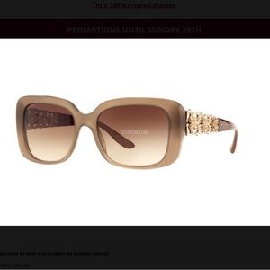 Authentic Bvlgari Sunglasses Taupe Gold Flower Swarovski Crystal 8167-b